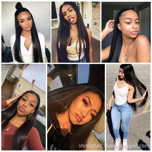 130% 150% 180% Wholesale 4x4 Lace Closure Wig Vendors 100% Aligned Cuticle Wig 4x4 Closure Natural Straight Human Hair Wigs